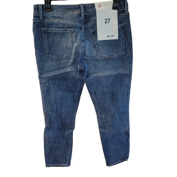 NWT Warp + Weft Melrose Distressed JFK Skinny Jeans Blue Size 27 - Picture 2 of 5